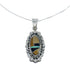 Southwest Multicolor Inlay Sterling Silver Box Chain Necklace Set JX129096
